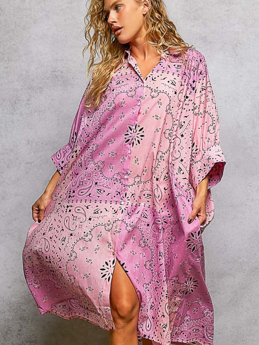POL Paisley Shirt Dress